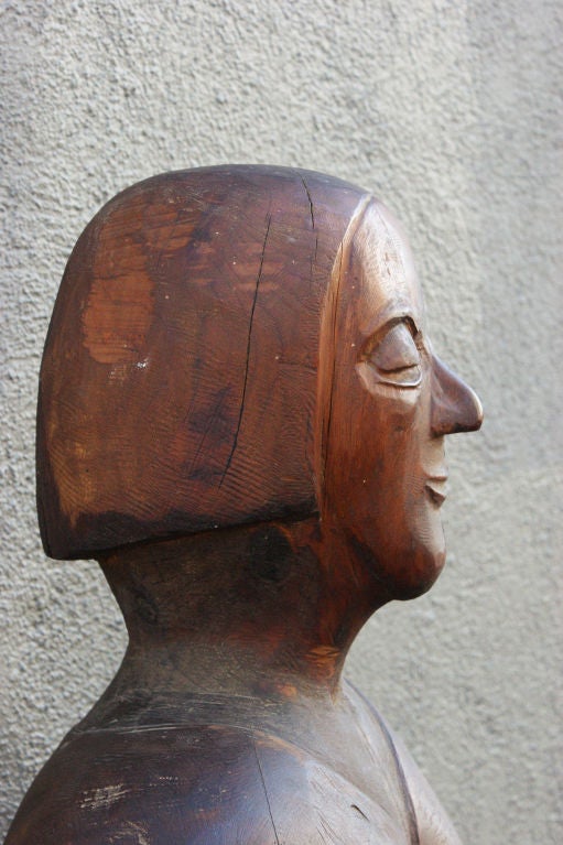 Hand-Carved Wooden Folk Art Figures For Sale 1
