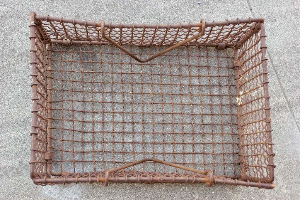 Steampunk Late 19th Century Mississippi River Woven Iron Basket For Sale