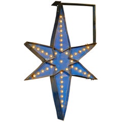 Vintage Large American Roadside Lighted Star Sign