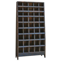 Late 19th Century General Store Cubby Bin Original Blue Paint