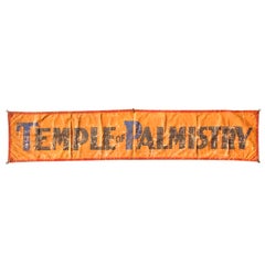 Vintage Large Sideshow Palm Readers Banner, "Temple Of Palmistry"