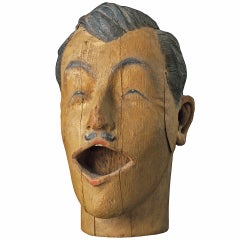 Carved American Carnival Head, circa 1890s 3