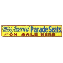 Vintage Miss America Parade Seat 8' Sign From Atlantic City Boardwalk
