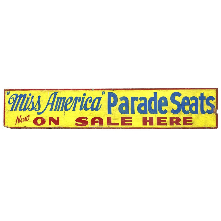 Miss America Parade Seat 8' Sign From Atlantic City Boardwalk