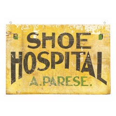 Vintage "Shoe Hospital" Cobbler's  Trade Sign
