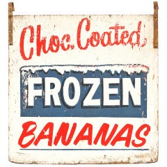 Vintage Carnival Midway Frozen Banana Sign