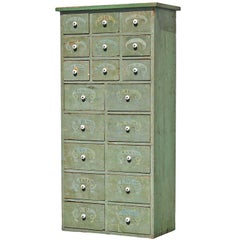 19-Drawer Hand Stenciled Apothecary 