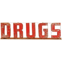 DRUGS American 3D 1930's 12' Trade Sign