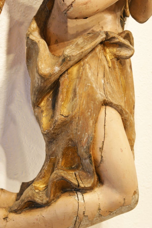 18. Jahrhundert flämische Holzschnitzereien „Engel der Gebetheit“ (18. Jahrhundert und früher) im Angebot
