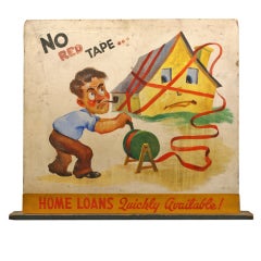 Ironic Home Loan Sign "No Red Tape....."