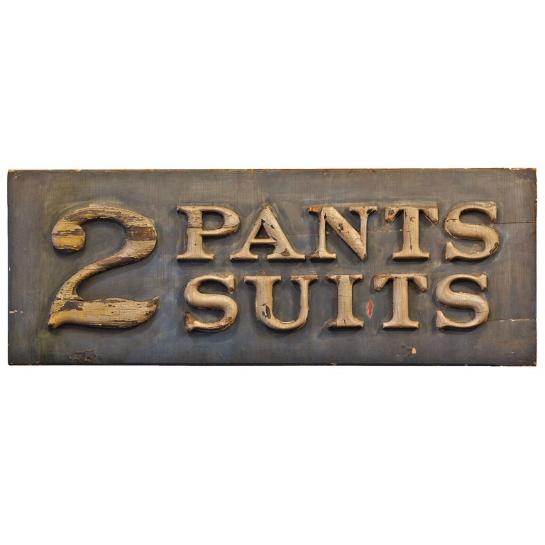 Victorian Era Men's Clothing Store Sign For Sale at 1stDibs