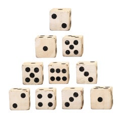 Vintage Collection of Ten Large Scale American Folk Art Dice