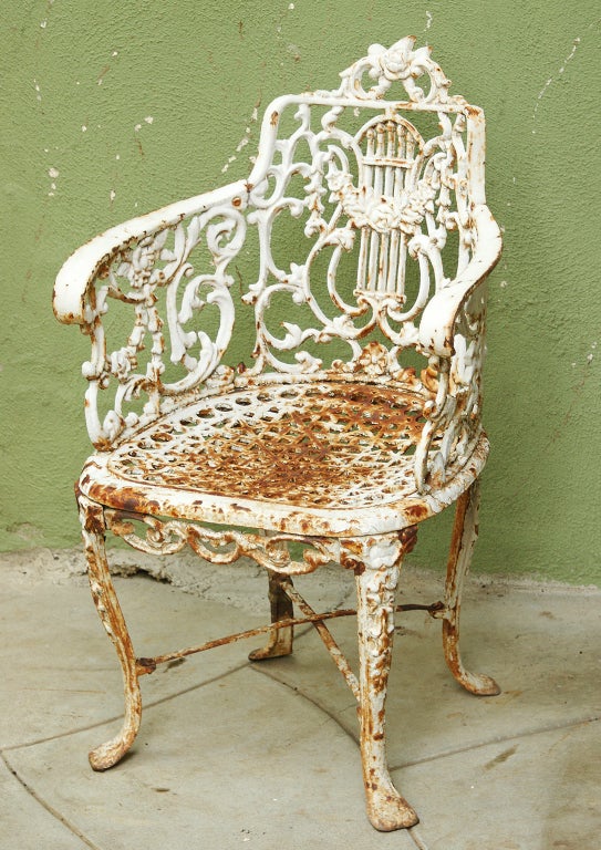 antique iron chairs