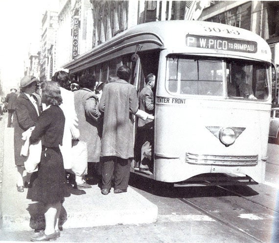 Vintage Los Angeles Railway Trolley Destination Sign