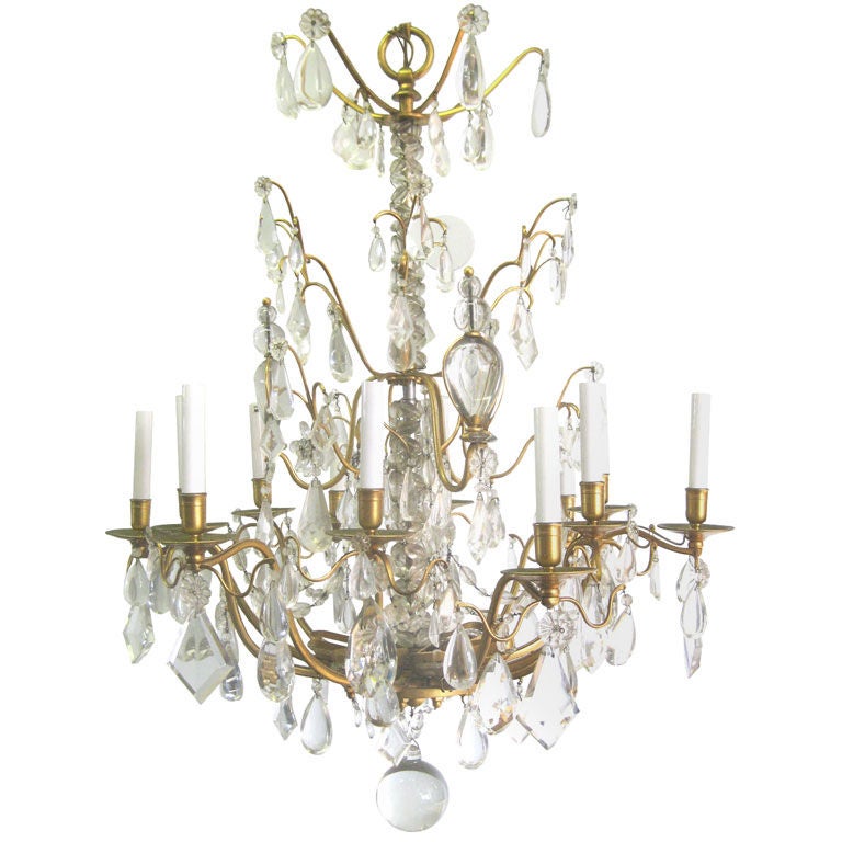 12 Arm Chandelier with 6 Indirect Lights For Sale