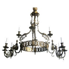 Large opal chandelier with 2 tier lights