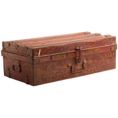 Vintage 1960's Metal Luggage Trunk