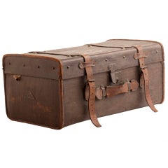 1940's English Leather Luggage Trunk
