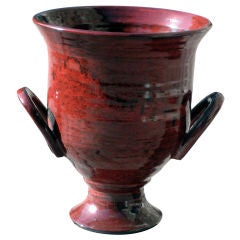 Pair of Pompeian Style Ceramic Urns