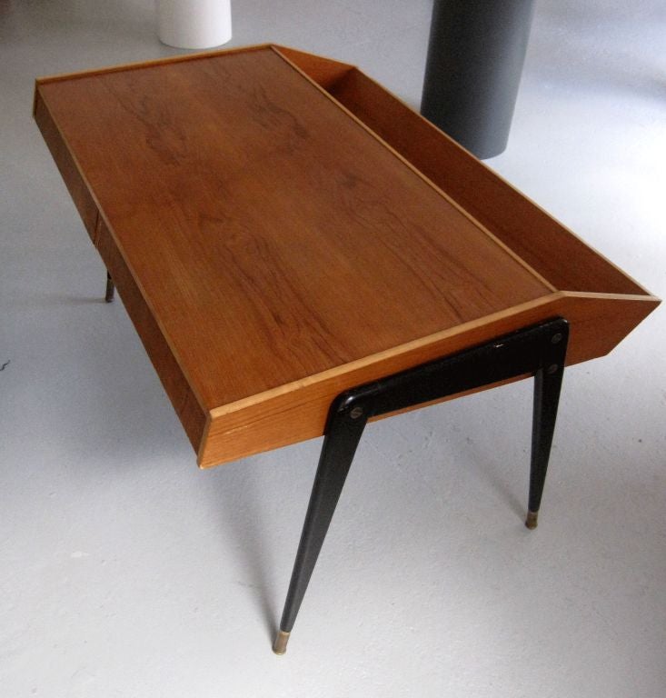 Italian Carlo de Carli Laminated and Ebonized Wood Desk