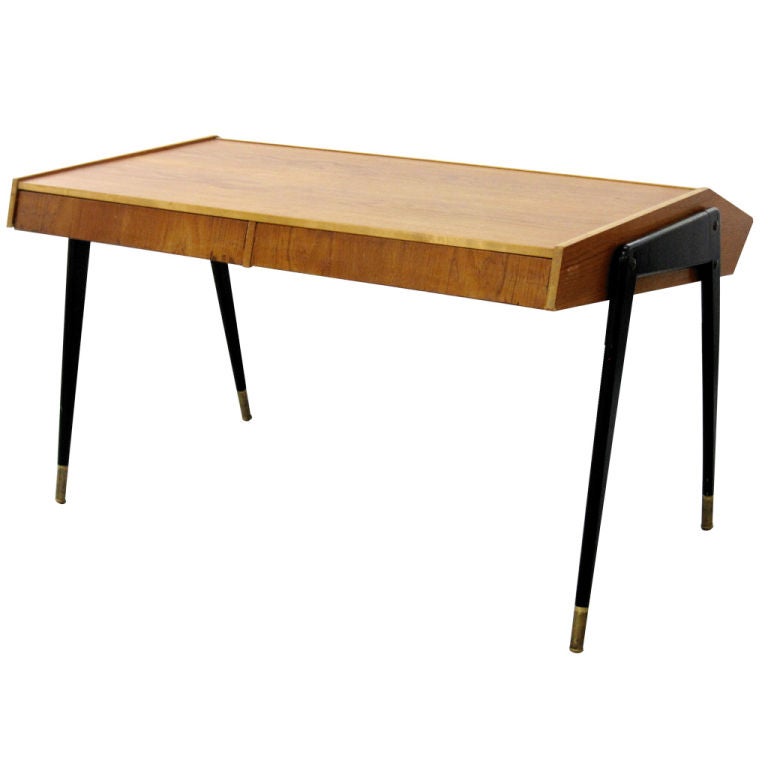 Carlo de Carli Laminated and Ebonized Wood Desk