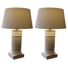 Used 2 Faience Lamps