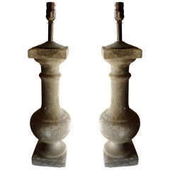 Pair of Plaster Balustrade lamps