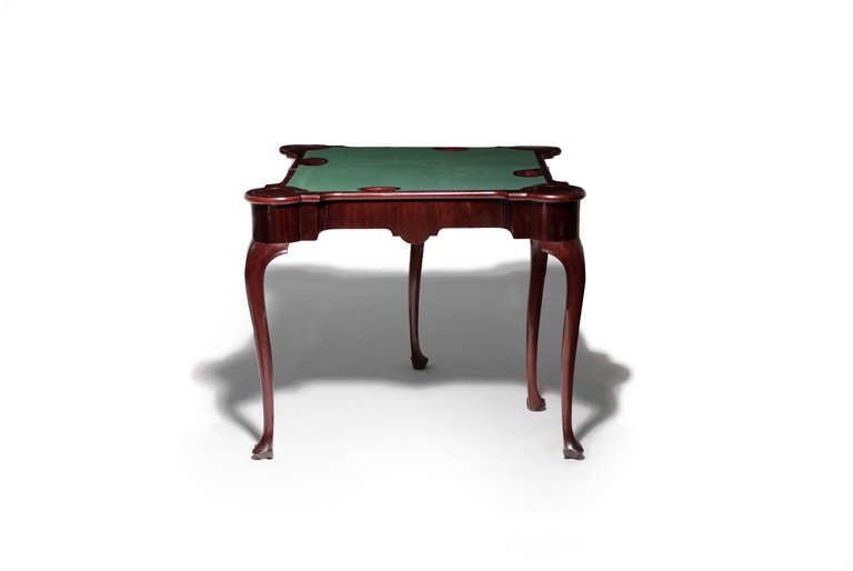 British Mahogany Queen Anne Gaming Table
