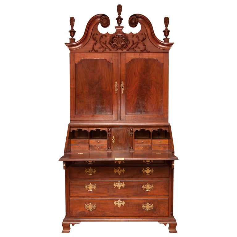 Walnut Chippendale Secretary Desk