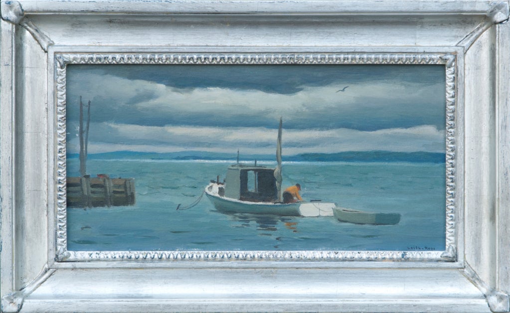 A New England coastal scene which it titled on verso with artist stamp and it is signed on lower right.