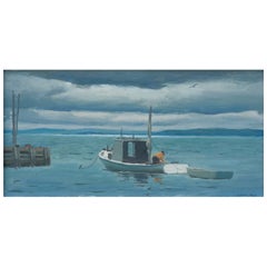 Oil on Panel Entitled "Blandford Bay II" by Harry Leith-Ross