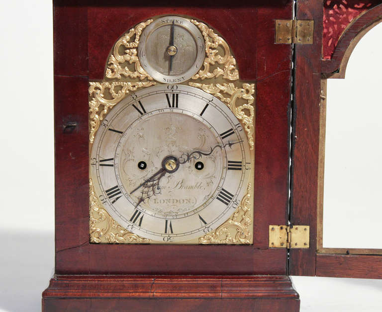 Mahogany Queen Anne Bracket Clock In Excellent Condition In West Chester, PA