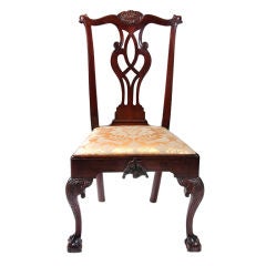 Antique Walnut Chippendale Side Chair