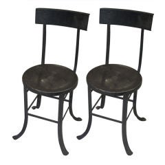Pair of Hand Forged Industrial Side Chairs Pair of Hand Forged Industrial Side Chairs