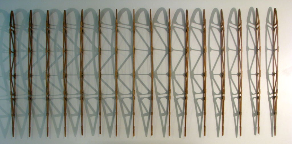 Collection of 16 architectural hand made plane ribs from a model plane wing