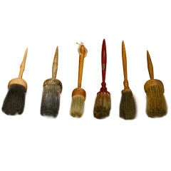 Antique Collection of 6 Horse Hair Shaker Brushes