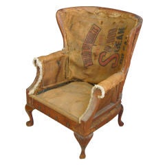 Antique Primitive American Wing Back Chair