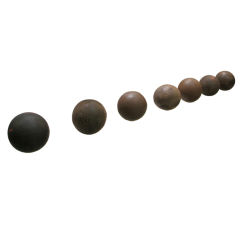 Set of Seven Wooden Lawn Balls