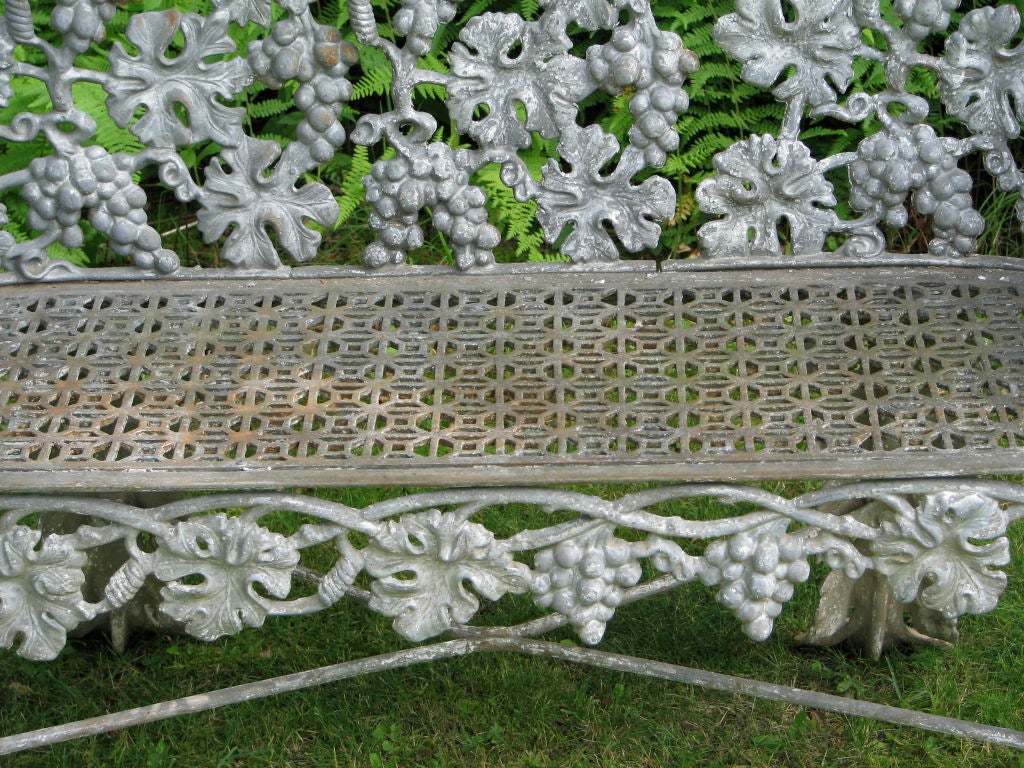 Victorian Cast Iron Grape and Leaf Garden Bench 1
