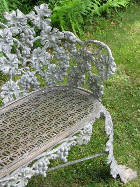 Victorian Cast Iron Grape and Leaf Garden Bench 2