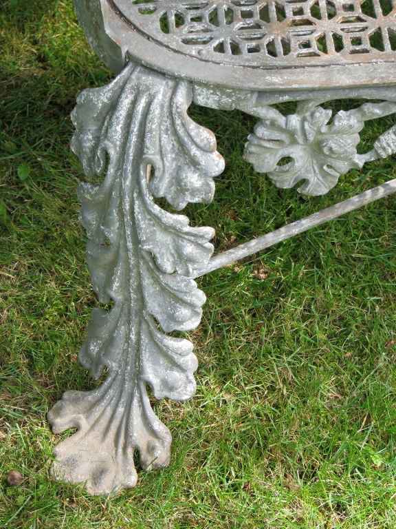 Victorian Cast Iron Grape and Leaf Garden Bench 3