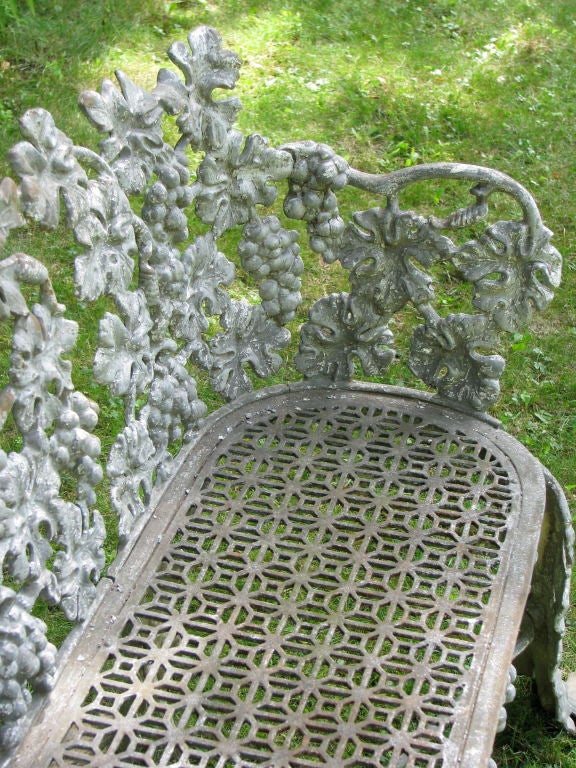 Victorian Cast Iron Grape and Leaf Garden Bench 4