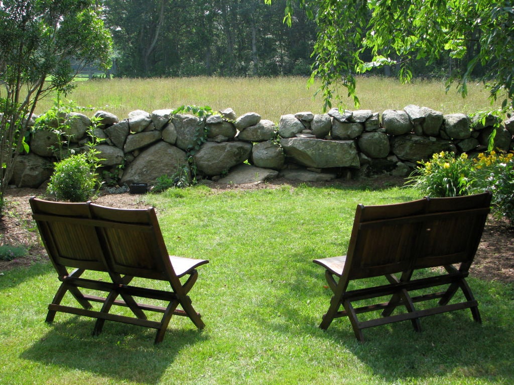 Pair of Two Seater Wood Slat Back Stadium Becnhes 3