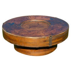 Antique Massive 54" Diameter Circular Coffee Table