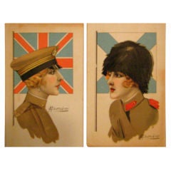 Collection of 8 International Female Soldier Prints