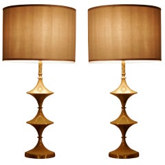 Pair of Modern Spindle Table Lamps