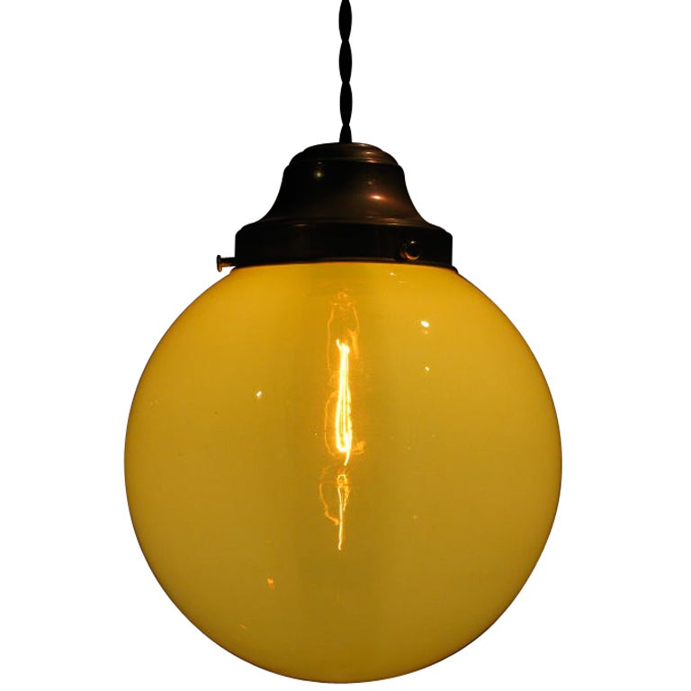 Large Vaseline Glass Globe Light