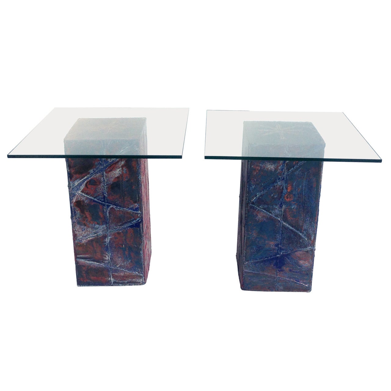 Beautiful Pair of End Table Pedestals after Paul Evans