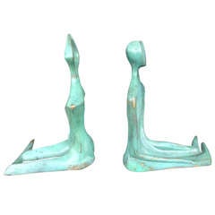 Pair of Signed Sculpture Bookends