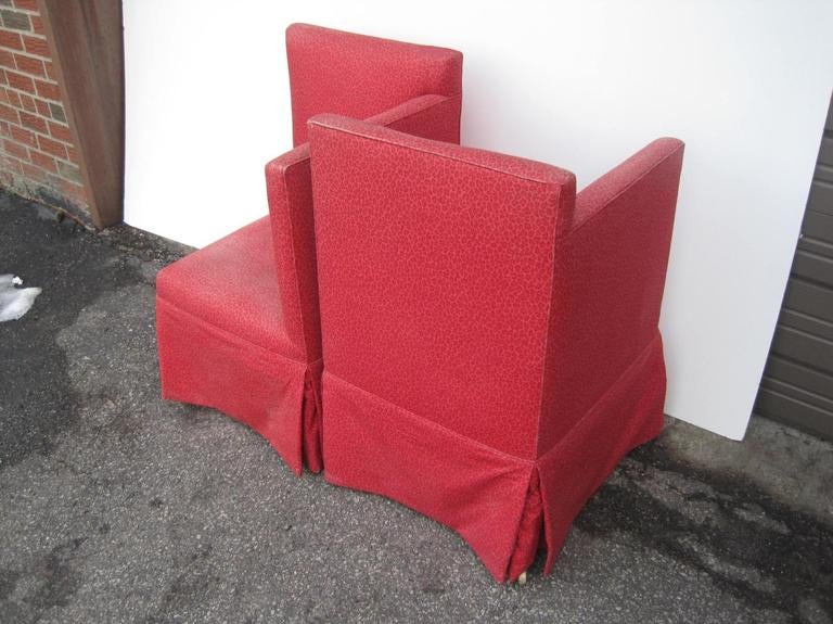 Pair of Rolling Gossip Chairs For Sale 1